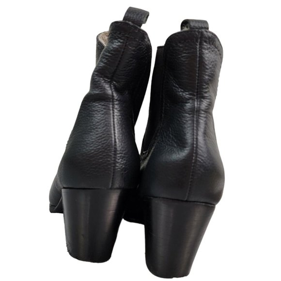 RACHEL COMEY Pebbled Nassau Chelsea Boots Heel Leather Sherpa Lined Size 6 - Picture 5 of 10